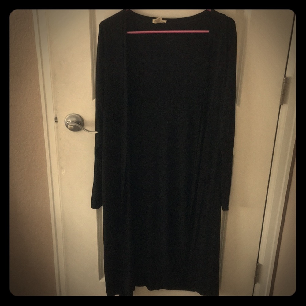 Large long black cardigan
